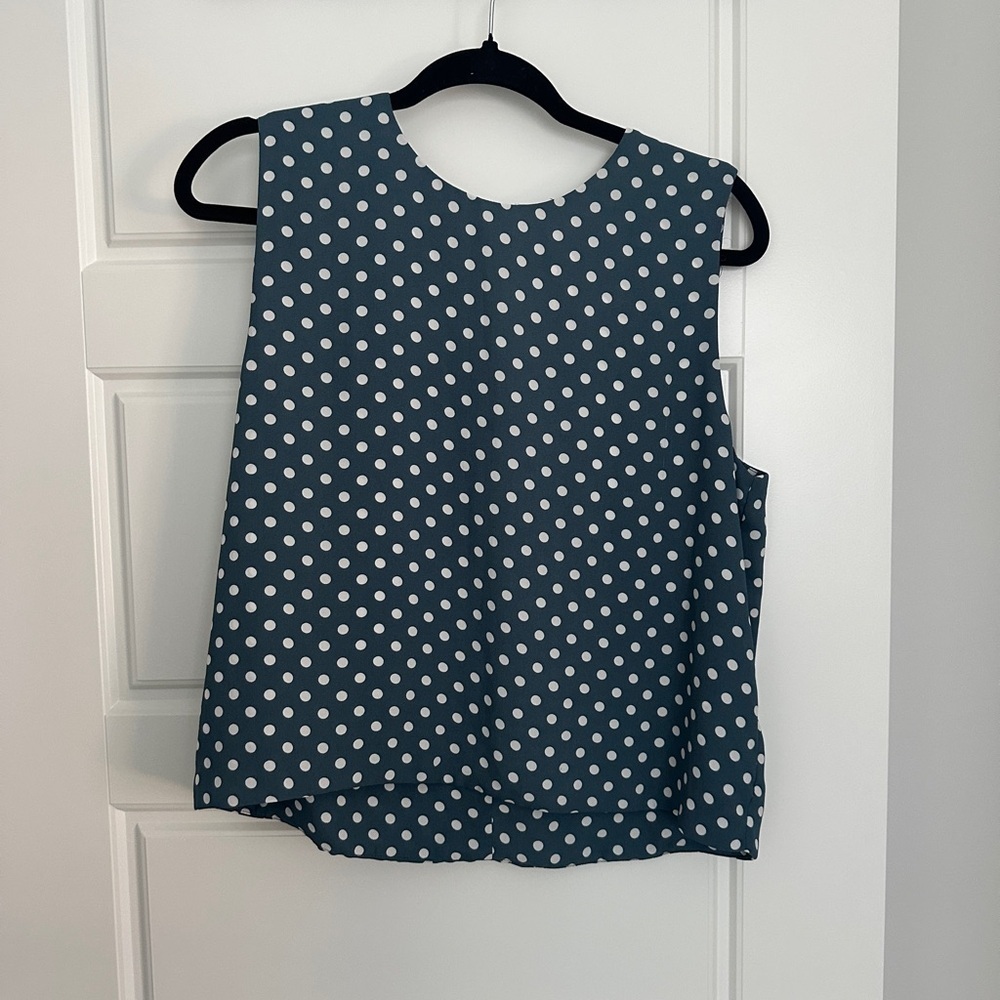 T Tahari Blue Boxy Tank Top
